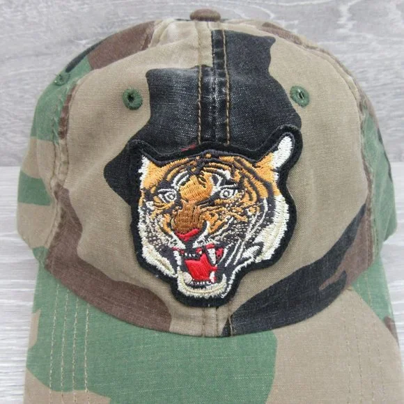 Polo Ralph Lauren Camo Tiger Patch Baseball Hat Cap Adjustable Fit NEW - Picture 3 of 15